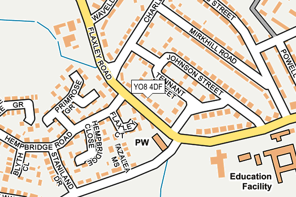 YO8 4DF map - OS OpenMap – Local (Ordnance Survey)