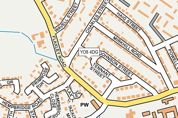 YO8 4DG map - OS OpenMap – Local (Ordnance Survey)