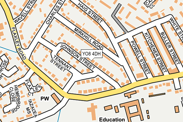 YO8 4DH map - OS OpenMap – Local (Ordnance Survey)