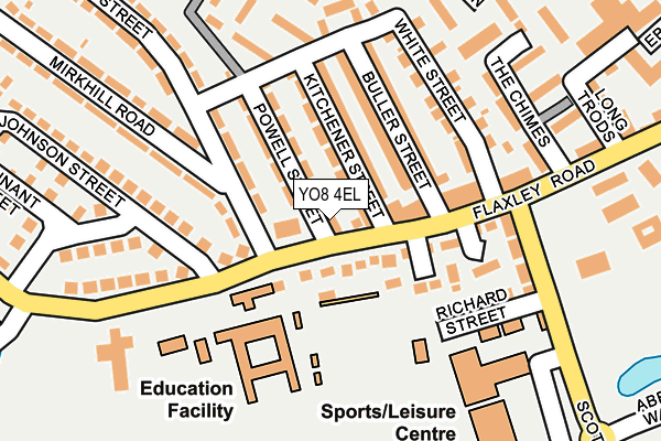 YO8 4EL map - OS OpenMap – Local (Ordnance Survey)
