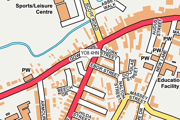 YO8 4HN map - OS OpenMap – Local (Ordnance Survey)