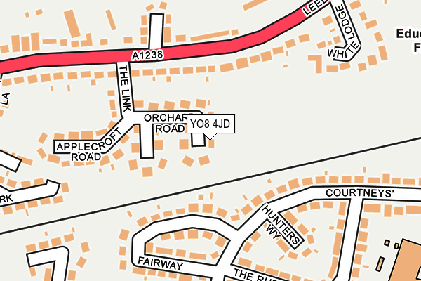 YO8 4JD map - OS OpenMap – Local (Ordnance Survey)