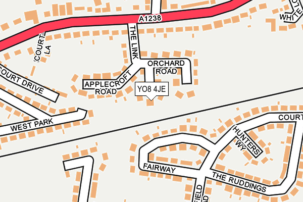 YO8 4JE map - OS OpenMap – Local (Ordnance Survey)