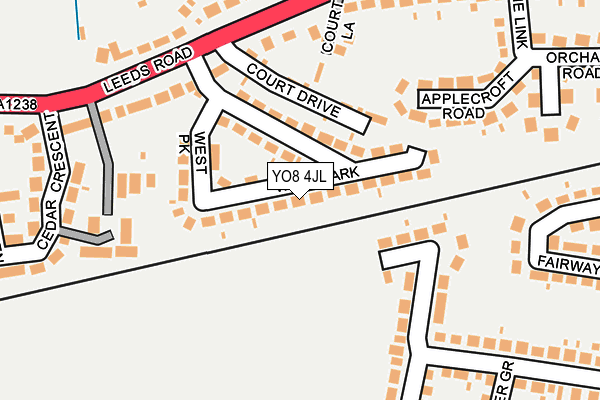 YO8 4JL map - OS OpenMap – Local (Ordnance Survey)