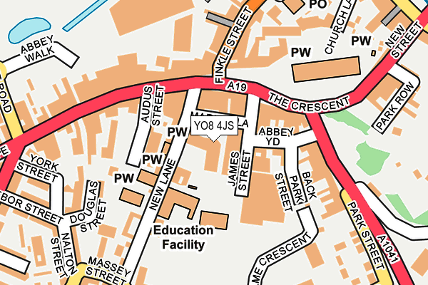 YO8 4JS map - OS OpenMap – Local (Ordnance Survey)