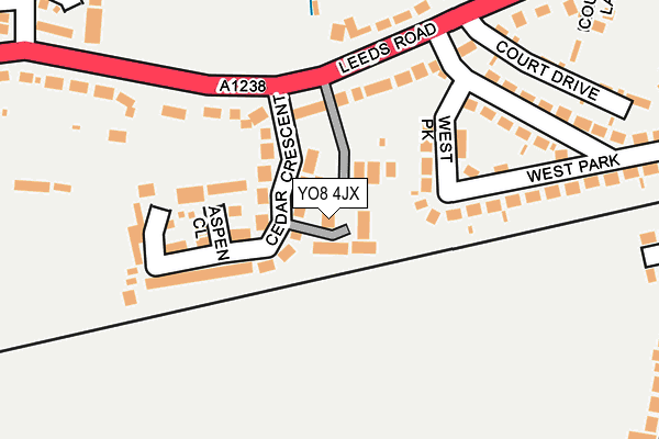 YO8 4JX map - OS OpenMap – Local (Ordnance Survey)