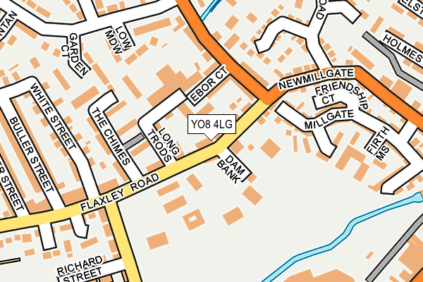 YO8 4LG map - OS OpenMap – Local (Ordnance Survey)