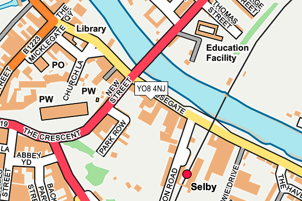 YO8 4NJ map - OS OpenMap – Local (Ordnance Survey)