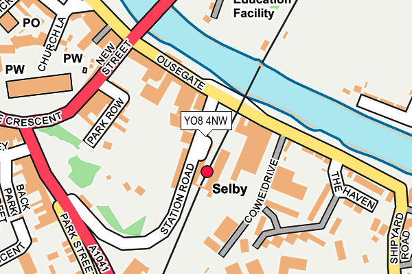 YO8 4NW map - OS OpenMap – Local (Ordnance Survey)