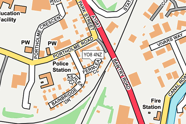 YO8 4NZ map - OS OpenMap – Local (Ordnance Survey)