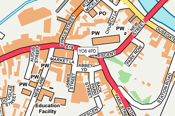 YO8 4PD map - OS OpenMap – Local (Ordnance Survey)