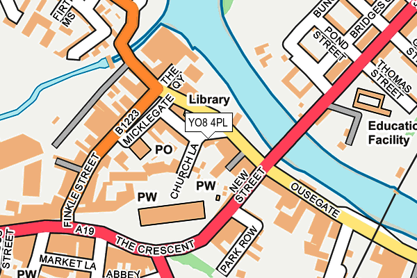 YO8 4PL map - OS OpenMap – Local (Ordnance Survey)