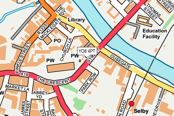 YO8 4PT map - OS OpenMap – Local (Ordnance Survey)