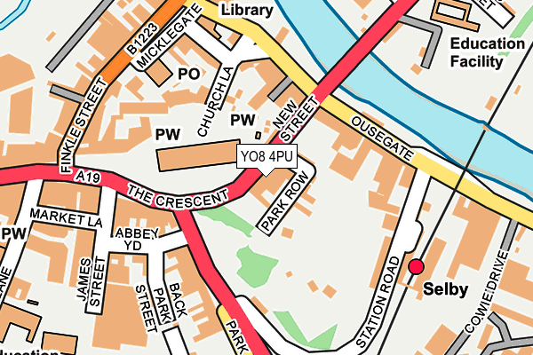 YO8 4PU map - OS OpenMap – Local (Ordnance Survey)