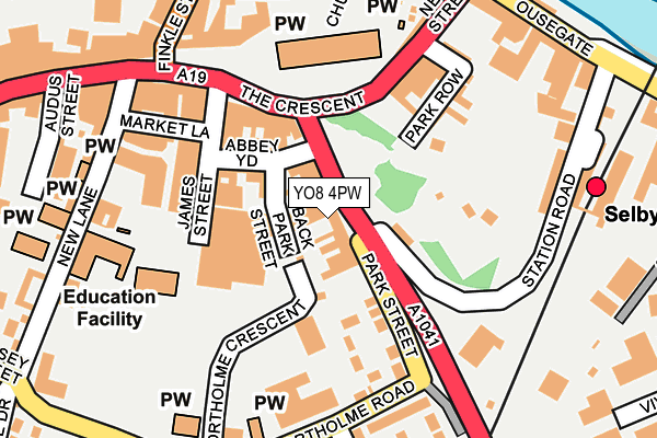 YO8 4PW map - OS OpenMap – Local (Ordnance Survey)