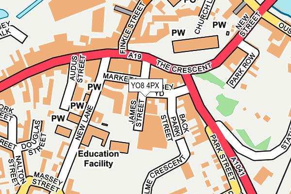 YO8 4PX map - OS OpenMap – Local (Ordnance Survey)