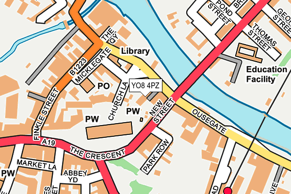 YO8 4PZ map - OS OpenMap – Local (Ordnance Survey)