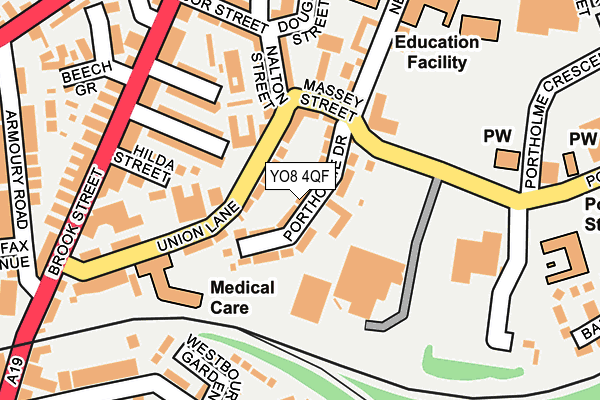 YO8 4QF map - OS OpenMap – Local (Ordnance Survey)