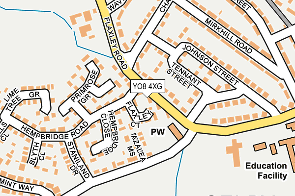 YO8 4XG map - OS OpenMap – Local (Ordnance Survey)