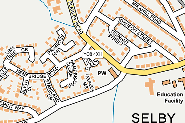 YO8 4XH map - OS OpenMap – Local (Ordnance Survey)