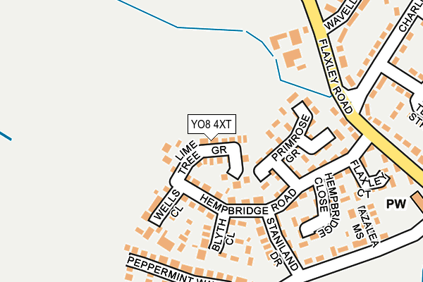 YO8 4XT map - OS OpenMap – Local (Ordnance Survey)