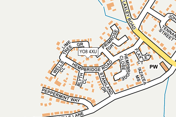 YO8 4XU map - OS OpenMap – Local (Ordnance Survey)