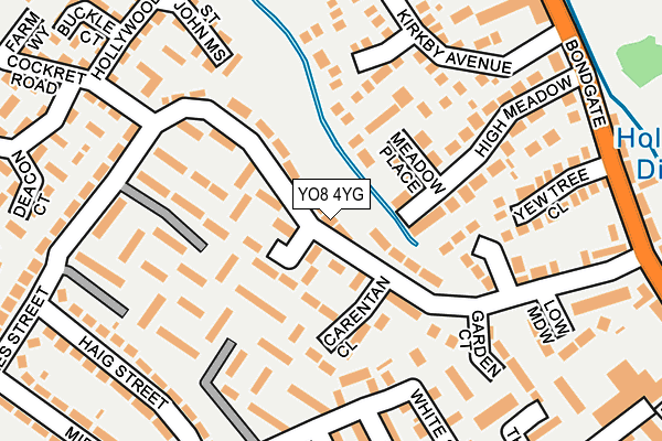 YO8 4YG map - OS OpenMap – Local (Ordnance Survey)
