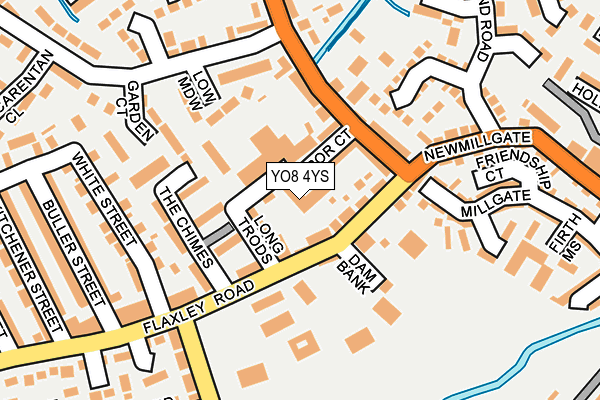 YO8 4YS map - OS OpenMap – Local (Ordnance Survey)
