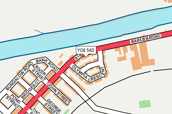YO8 5AD map - OS OpenMap – Local (Ordnance Survey)