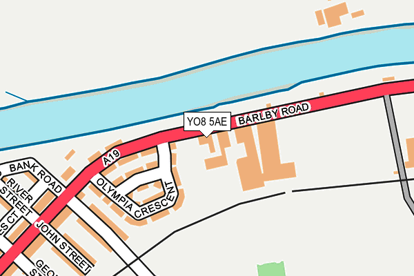 YO8 5AE map - OS OpenMap – Local (Ordnance Survey)
