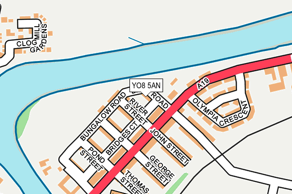 YO8 5AN map - OS OpenMap – Local (Ordnance Survey)