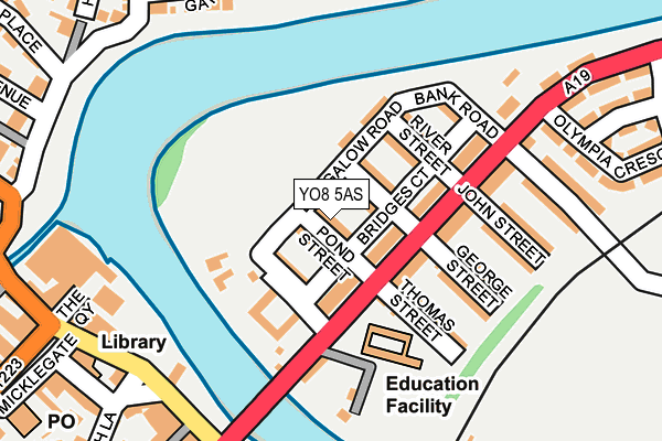 YO8 5AS map - OS OpenMap – Local (Ordnance Survey)