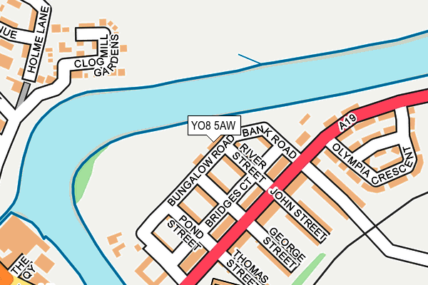 YO8 5AW map - OS OpenMap – Local (Ordnance Survey)