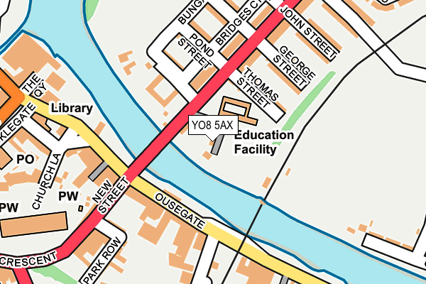 YO8 5AX map - OS OpenMap – Local (Ordnance Survey)