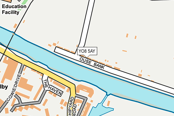 YO8 5AY map - OS OpenMap – Local (Ordnance Survey)