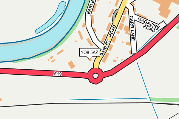 YO8 5AZ map - OS OpenMap – Local (Ordnance Survey)