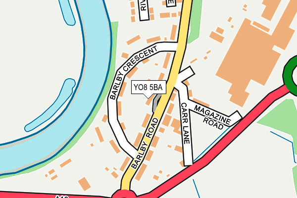 YO8 5BA map - OS OpenMap – Local (Ordnance Survey)