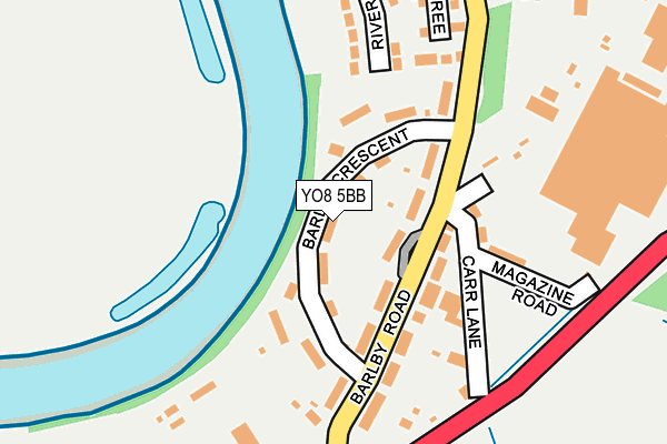 YO8 5BB map - OS OpenMap – Local (Ordnance Survey)