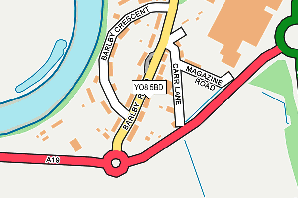 YO8 5BD map - OS OpenMap – Local (Ordnance Survey)