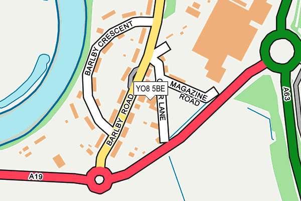 YO8 5BE map - OS OpenMap – Local (Ordnance Survey)