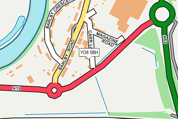 YO8 5BH map - OS OpenMap – Local (Ordnance Survey)