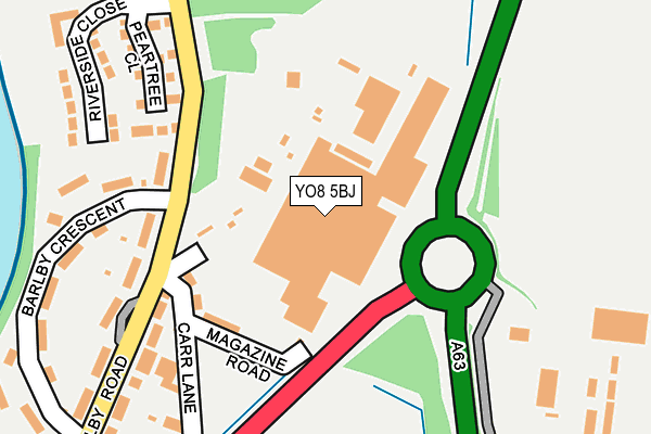 YO8 5BJ map - OS OpenMap – Local (Ordnance Survey)