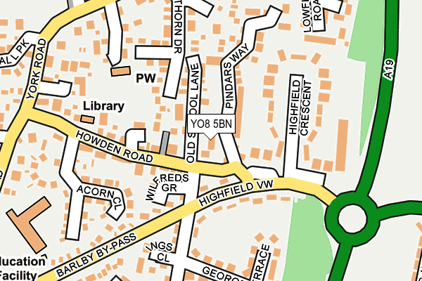 YO8 5BN map - OS OpenMap – Local (Ordnance Survey)