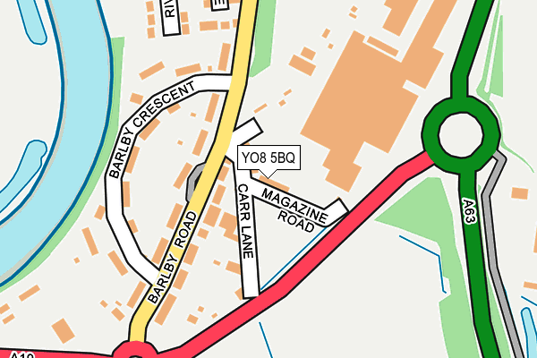 YO8 5BQ map - OS OpenMap – Local (Ordnance Survey)