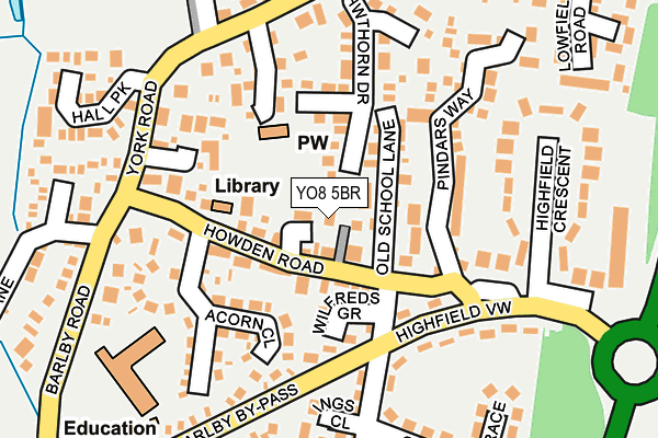 YO8 5BR map - OS OpenMap – Local (Ordnance Survey)