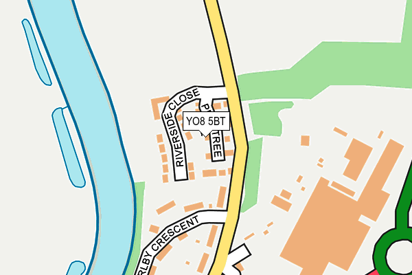 YO8 5BT map - OS OpenMap – Local (Ordnance Survey)