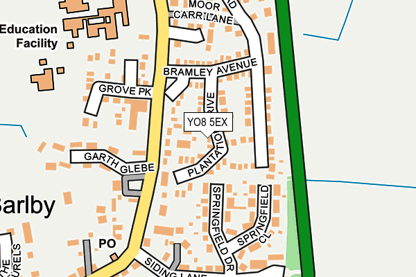 YO8 5EX map - OS OpenMap – Local (Ordnance Survey)