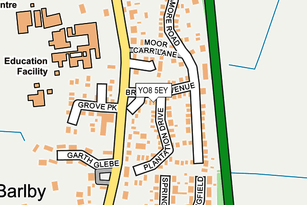 YO8 5EY map - OS OpenMap – Local (Ordnance Survey)