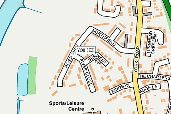 YO8 5EZ map - OS OpenMap – Local (Ordnance Survey)