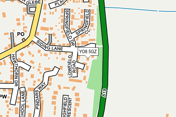 YO8 5GZ map - OS OpenMap – Local (Ordnance Survey)